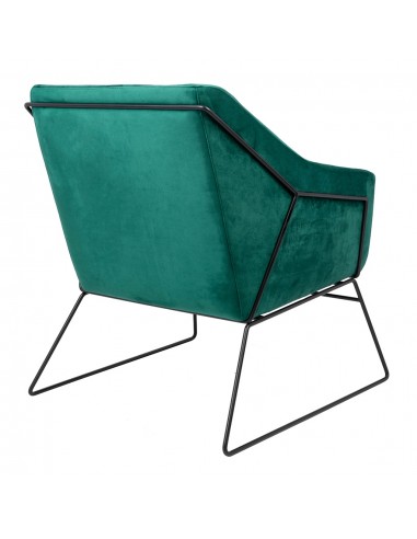 Fotel EMMA VELVET ciemny zielony welur - podstawa czarna