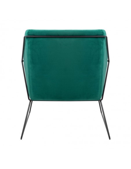 Fotel EMMA VELVET ciemny zielony welur - podstawa czarna