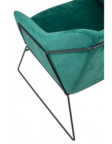 Fotel EMMA VELVET ciemny zielony welur - podstawa czarna