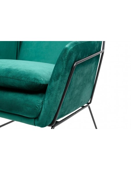 Fotel EMMA VELVET ciemny zielony welur - podstawa czarna