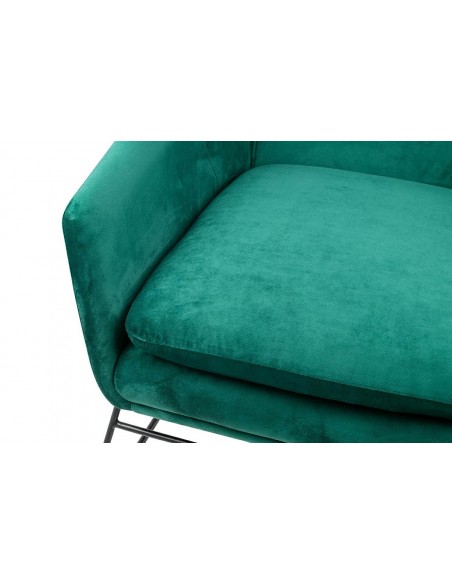Fotel EMMA VELVET ciemny zielony welur - podstawa czarna