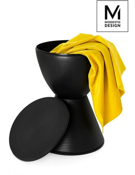 MODESTO stołek TAMBURO czarny - polipropylen