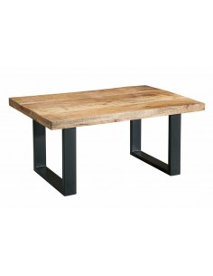 INVICTA stolik kawowy IRON CRAFT 100 - lite drewno mango, podstawa czarna