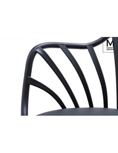 MODESTO fotel ALBERT ARM czarny - polipropylen, ekoskóra, drewno bukowe