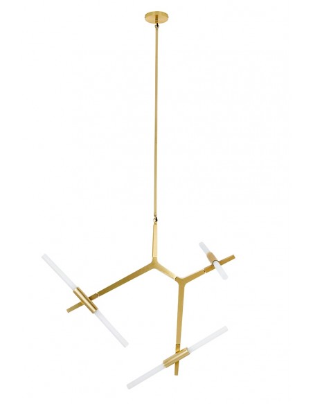 Lampa wisząca CANDELABR 6 złota - aluminium, szkło