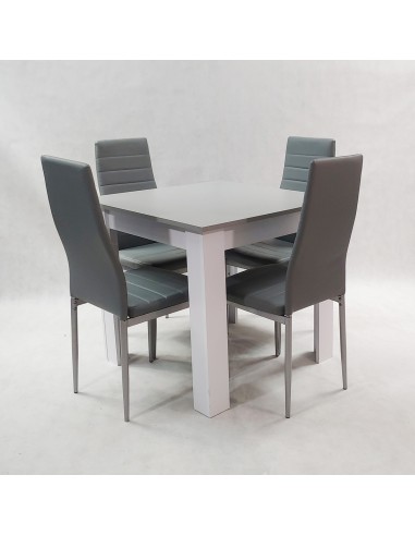 Zestaw stół Modern 80 GW i 4 szare krzesła Nicea