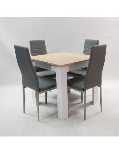 Zestaw stół Modern 80 SW i 4 szare krzesła Nicea