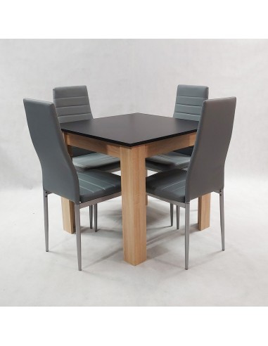 Zestaw stół Modern 80 BS i 4 szare krzesła Nicea