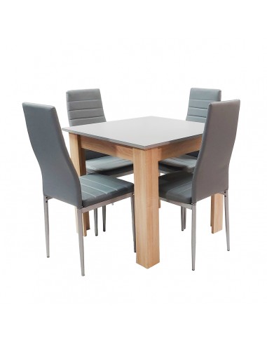Zestaw stół Modern 80 GS i 4 szare krzesła Nicea