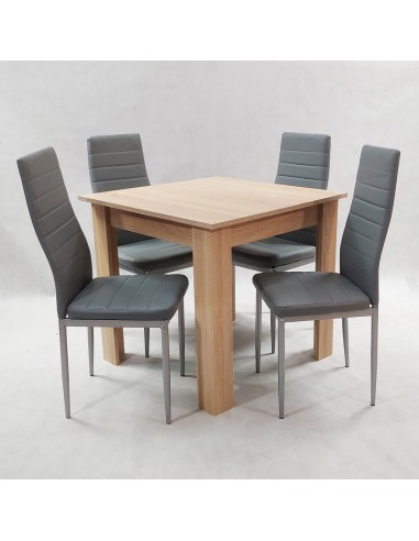 Zestaw stół Modern 80 sonoma i 4 szare krzesła...