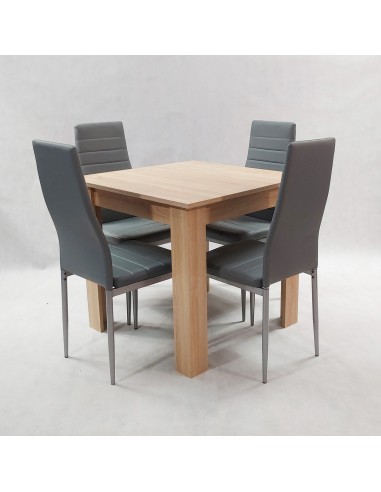 Zestaw stół Modern 80 sonoma i 4 szare krzesła...