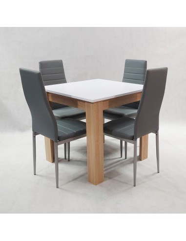 Zestaw stół Modern 80 WS i 4 szare krzesła Nicea