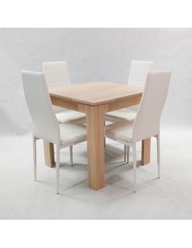 Zestaw stół Modern 80 sonoma i 4 białe krzesła...