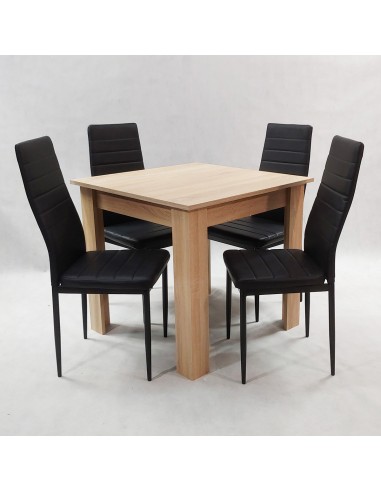 Zestaw stół Modern 80 sonoma i 4 czarne krzesła...