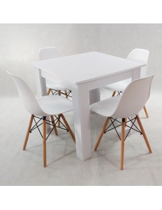 Zestaw stół Modern 80 biały i 4 krzesła Milano białe 2