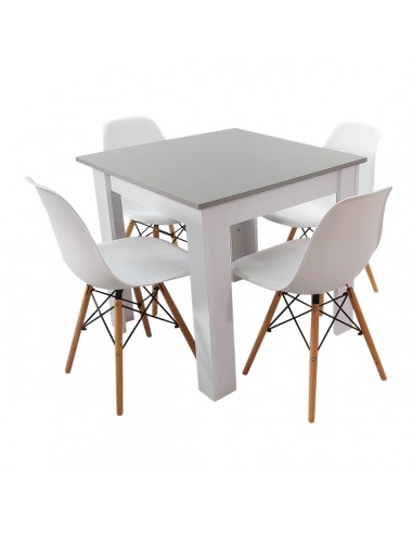 Zestaw stół Modern 80 GW i 4 krzesła Milano białe