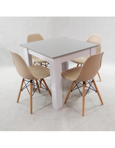 Zestaw stół Modern 80 GW i 4 krzesła Milano białe