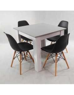 Zestaw stół Modern 80 GW i 4 krzesła Milano czarne 2