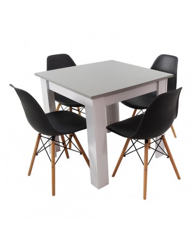 Zestaw stół Modern 80 GW i 4 krzesła Milano czarne