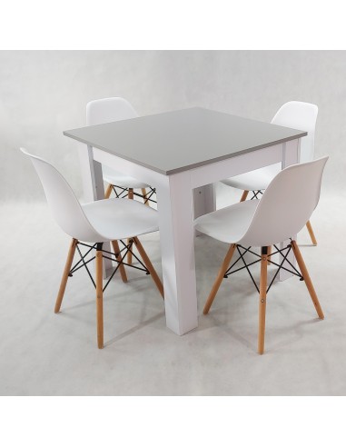 Zestaw stół Modern 80 GW i 4 krzesła Milano szare