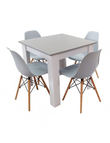 Zestaw stół Modern 80 GW i 4 krzesła Milano szare
