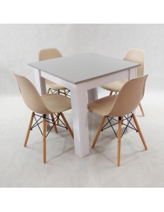 Zestaw stół Modern 80 GW i 4 krzesła Milano beżowe 2