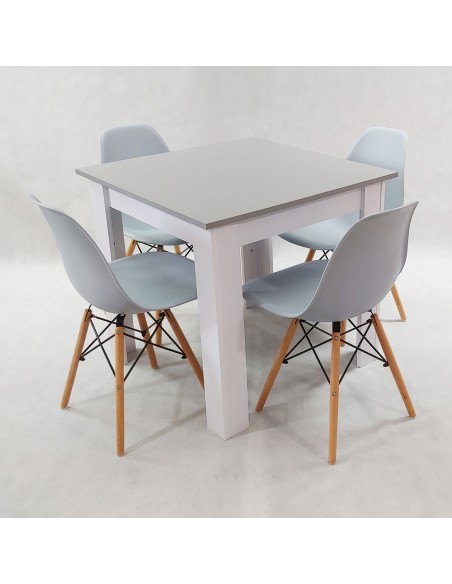 Zestaw stół Modern 80 GW i 4 krzesła Milano beżowe