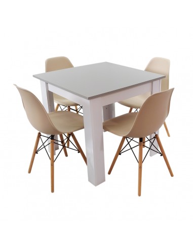 Zestaw stół Modern 80 GW i 4 krzesła Milano beżowe