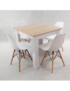Zestaw stół Modern 80 SW i 4 krzesła Milano białe 2