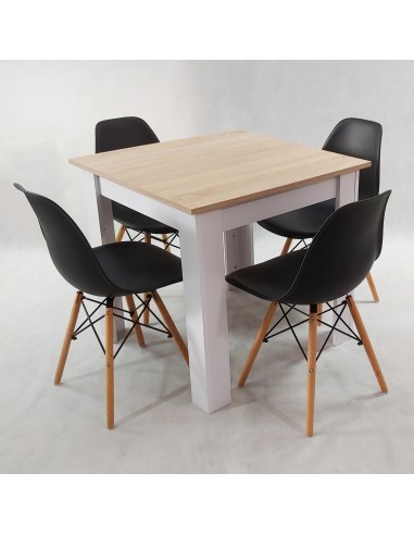 Zestaw stół Modern 80 SW i 4 krzesła Milano szare