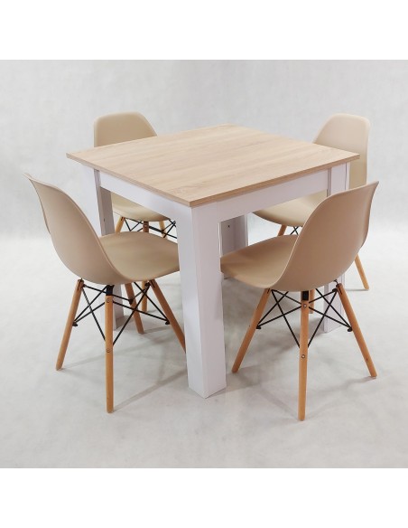 Zestaw stół Modern 80 SW i 4 krzesła Milano szare