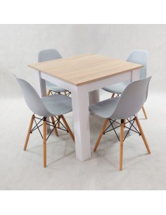 Zestaw stół Modern 80 SW i 4 krzesła Milano szare 2