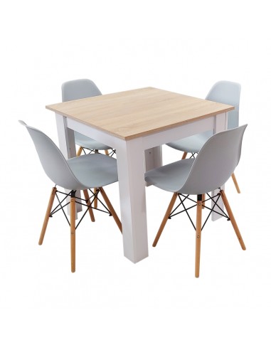 Zestaw stół Modern 80 SW i 4 krzesła Milano szare