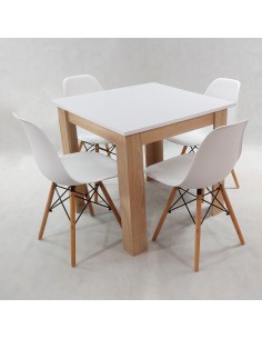 Zestaw stół Modern 80 WS i 4 krzesła Milano białe 2