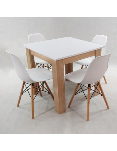 Zestaw stół Modern 80 WS i 4 krzesła Milano białe