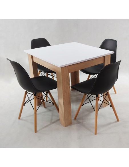 Zestaw stół Modern 80 WS i 4 krzesła Milano białe