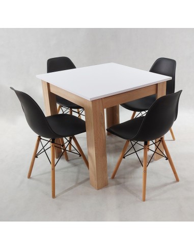 Zestaw stół Modern 80 WS i 4 krzesła Milano czarne