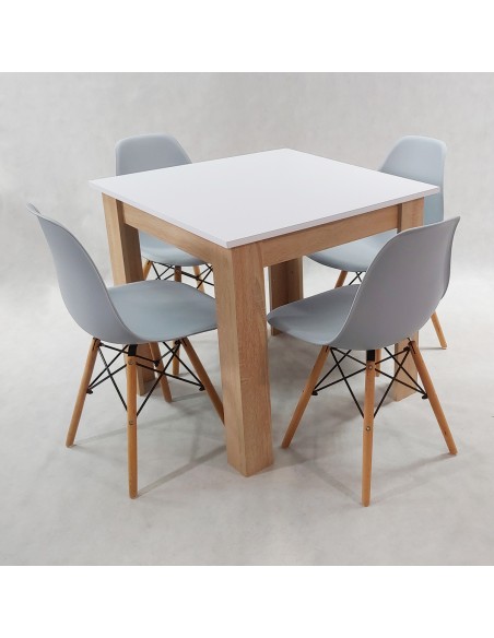 Zestaw stół Modern 80 WS i 4 krzesła Milano czarne