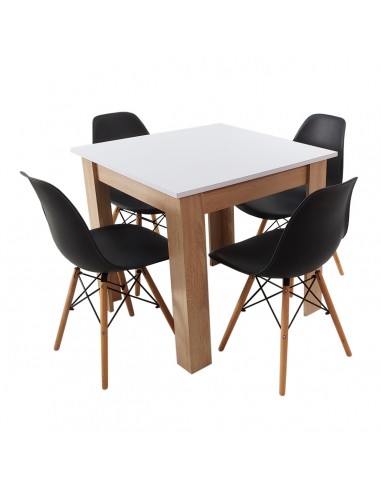 Zestaw stół Modern 80 WS i 4 krzesła Milano czarne