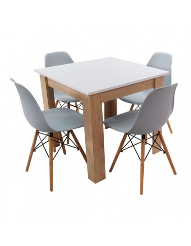 Zestaw stół Modern 80 WS i 4 krzesła Milano szare