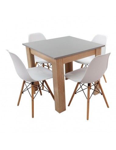 Zestaw stół Modern 80 GS i 4 krzesła Milano białe