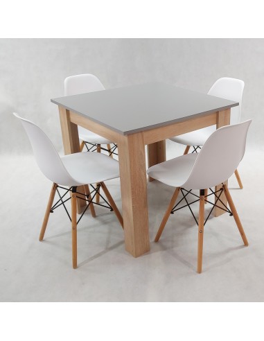 Zestaw stół Modern 80 GS i 4 krzesła Milano czarne