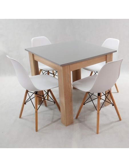 Zestaw stół Modern 80 GS i 4 krzesła Milano czarne