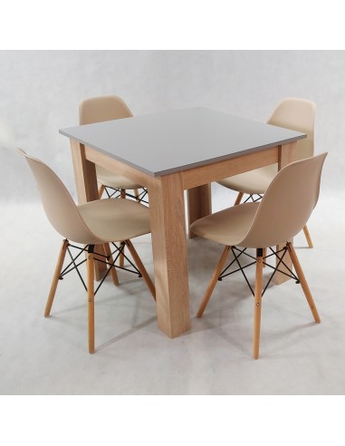 Zestaw stół Modern 80 GS i 4 krzesła Milano czarne