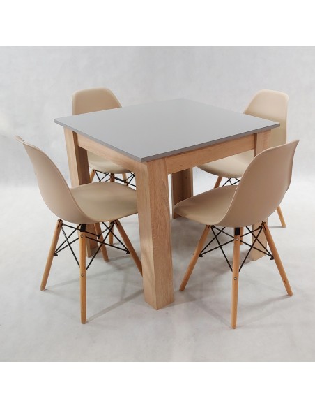 Zestaw stół Modern 80 GS i 4 krzesła Milano czarne