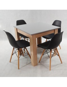 Zestaw stół Modern 80 GS i 4 krzesła Milano czarne 2