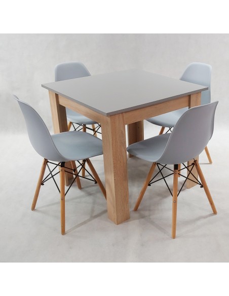 Zestaw stół Modern 80 GS i 4 krzesła Milano czarne