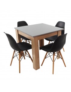 Zestaw stół Modern 80 GS i 4 krzesła Milano czarne