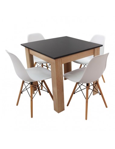 Zestaw stół Modern 80 BS i 4 krzesła Milano białe