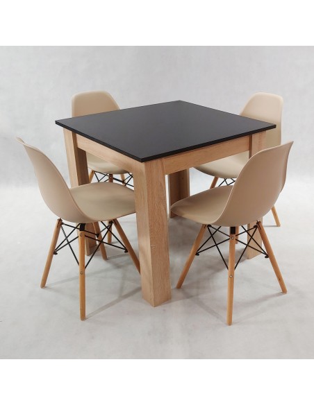 Zestaw stół Modern 80 BS i 4 krzesła Milano białe